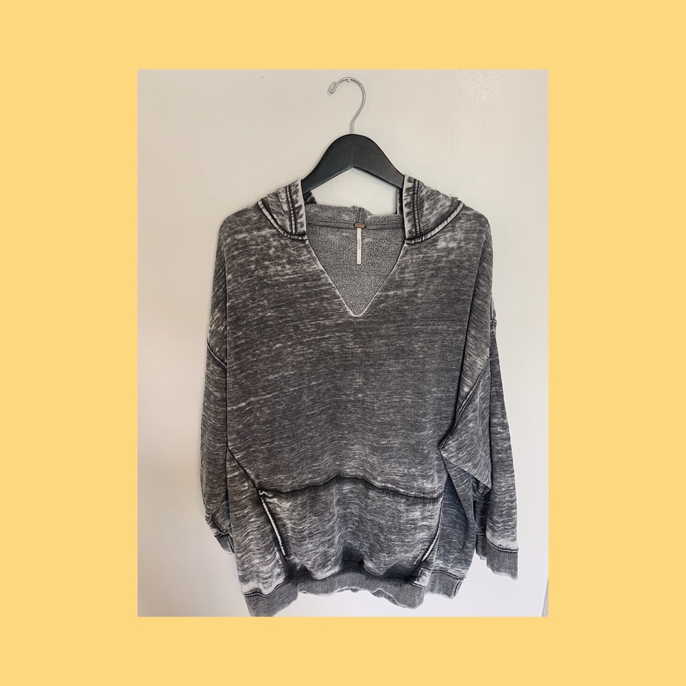 Free People Get It Distressed Oversized Hoodie